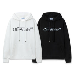 Off White hoodie large letter print pattern pullover