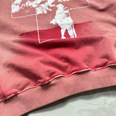 Unisex Vintage Hoodie [Heavy-Wash Faded Dark Red] Saint Cross Holy Limited Edition Distressed Hoodie ¡ª Featuring multi-area hand-distressing, custom fabric matched to the original in texture and color, and a heavyweight Asut enzyme-grind wash for