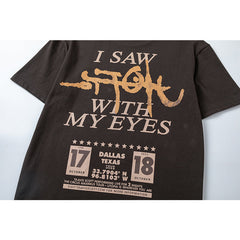 Travis Scott T Shirts Cactus Jack x Utopia Tour Utopia joint short sleeve