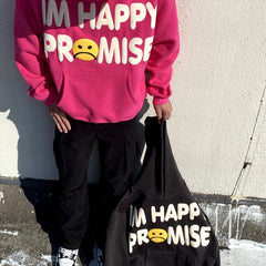 Unisex Vintage Hoodie CPFM CHO ¨C Charcoal Grey & Rose Pink ¨C Puff Print & Fleece-Lined