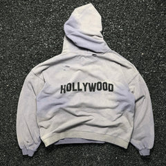 Unisex Vintage Hoodie [Twilight Mountain Purple] PalyHollywood SS25 PL Classic Logo Limited Edition Washed & Distressed Hoodie