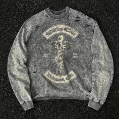 Unisex Vintage sweatshirt Mtley Cre Hollywood Tour Exclusive Crewneck Sweatshirt C Heavyweight, Washed & Distressed Finish