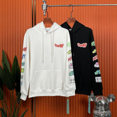 Off White hoodie Colorful graffiti Arrow Pattern Pullover Hood