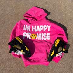 Unisex Vintage Hoodie CPFM CHO ¨C Charcoal Grey & Rose Pink ¨C Puff Print & Fleece-Lined