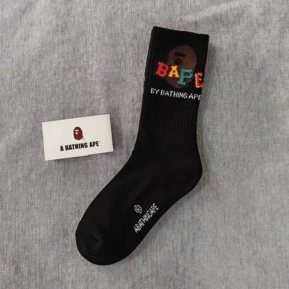 Bathing Ape Bape Socks ape head socks men and women medium tube towel bottom outdoor actual combat elite training sports basketball socks