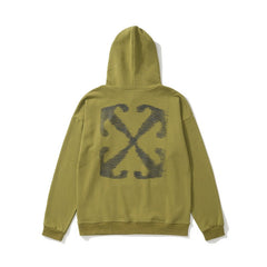 OW Graffiti Arrow Pattern Pullover Hooded Sweater