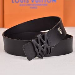 Amiri Belt Black cross pattern Golden deer logo