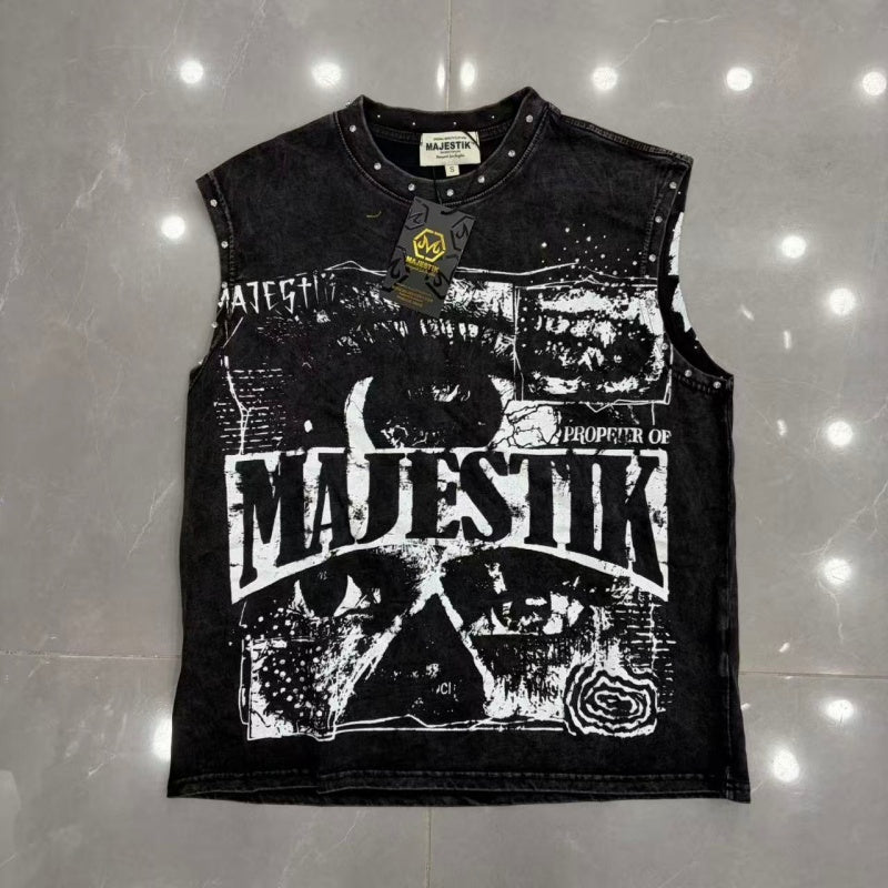MAJESTIK T Shirts TANK TOP Loose fit 100% cotton