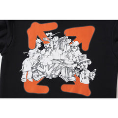 Off White hoodie cartoon character arrow pattern hooded