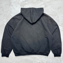 Unisex Vintage Hoodie ENFANTS RICHES DEPRIMES SS25: Oversized, relaxed-fit layered outerwear featuring a metallic, dirty-style spray-wash and distressed finish.