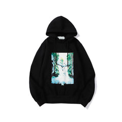 Off White hoodie speed bump landscape illustration fleece hooded
