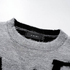 Amiri sweater Round-neck ink-wash painting style
