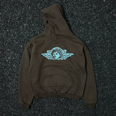 Unisex Vintage HoodieLittle Angel Exclusive ¨C Vintage American-style hooded sweatshirt featuring a washed, distressed finish, handcrafted distressing details, a brushed texture, and a fleece-lined interior.