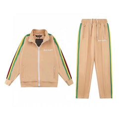 Palm Angels sweatshirt & sweatpants Two-piece set Striped zip-up cardigan