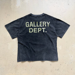 Unisex Vintage T Shirts GALLERY DEPT. 26SS THE WORLD IS OURS Limited Edition: Heavyweight, washed-and-distressed streetwear T-shirt featuring a boxy, cropped punk-inspired fit.