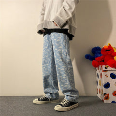 Men Jeans Straight Spring and Autumn Workwear Jeans Trousers