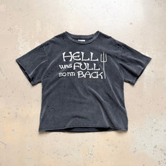 Unisex Vintage T Shirts CHOOOSELF 26SS HELL WAS FULL SO I'M BACK Limited Edition ¨C Heavyweight, Washed, Distressed, and Destroyed Streetwear T-Shirt (Boxy/Cropped Punk Style)