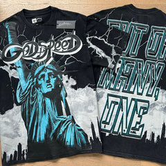 Godspeed T Shirts statue of Liberty 100% pure cotton 260g fabric
