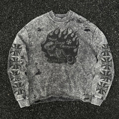 Unisex Vintage  sweatshirt West Coast CSFGANG Limited Edition Crewneck Sweatshirt ¨C Heavyweight fabric with a washed, distressed finish and multiple hand-cut, distressed details.