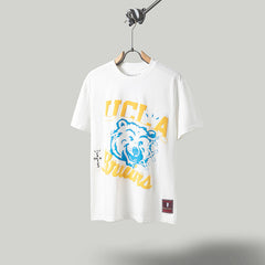 Travis Scott T Shirts x Mitchell x Ness UCLA Bruins Hand-Drawn Short Sleeve