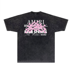 Amiri Washed Distressed T Shirt Printed Trendy Pure Cotton