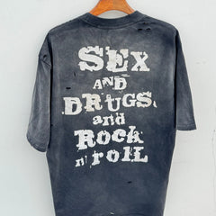 Unisex Vintage T Shirts Sex Pistols C Hand-distressed, washed, and vintage-finished at multiple points.