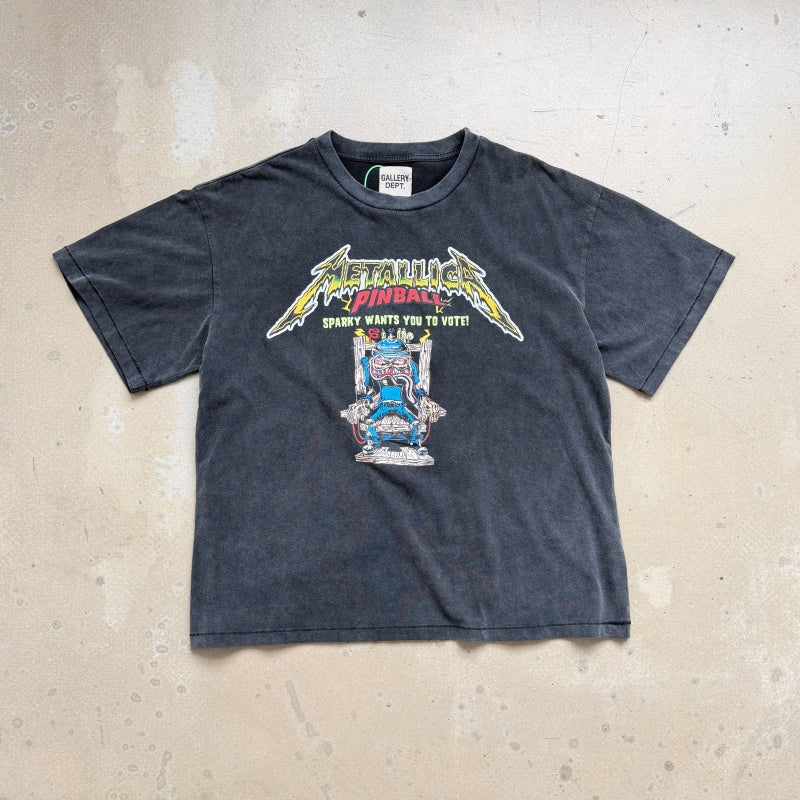Unisex Vintage T Shirts GALLERY DEPT. x Metallica Ride the Lightning Limited Collaboration ¨C Heavyweight, Distressed & Washed Boxy Punk-Style Streetwear T-Shirt
