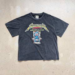 Unisex Vintage T Shirts GALLERY DEPT. x Metallica Ride the Lightning Limited Collaboration ¨C Heavyweight, Distressed & Washed Boxy Punk-Style Streetwear T-Shirt