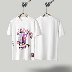 Travis Scott T Shirts x Mitchell x Ness Clemson Tigers Hand-Drawn Short Sleeve