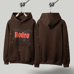 Travis Scott T Shirts FW24 DAYS BEFORE RODEO peripherals spider web print plush hooded sweatshirt