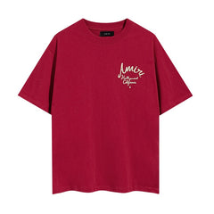 Amiri T Shirts Red text