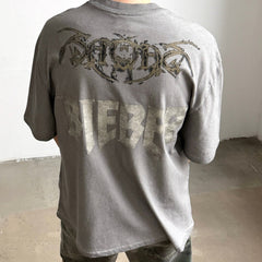 Unisex Vintage T Shirts Saint x Purpose Tour Rock Demon Limited Edition: Single-stitch construction, special enzyme-wash and pigment-dyeing process, and American-style plastisol ink printing.