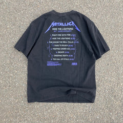 Unisex Vintage T Shirts METALLICA Lightning Chair Limited Edition Vintage-Style Washed & Distressed Tee