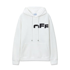 OW three-dimensional incomplete letter pattern pullover hooded sweater