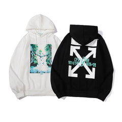Off White hoodie speed bump landscape illustration fleece hooded