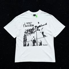 Unisex Vintage T Shirts West Coast hip-hop style fit; featuring white ink direct-to-garment printing and a heavyweight, distressed wash finish¡ªa high-street short-sleeve tee.