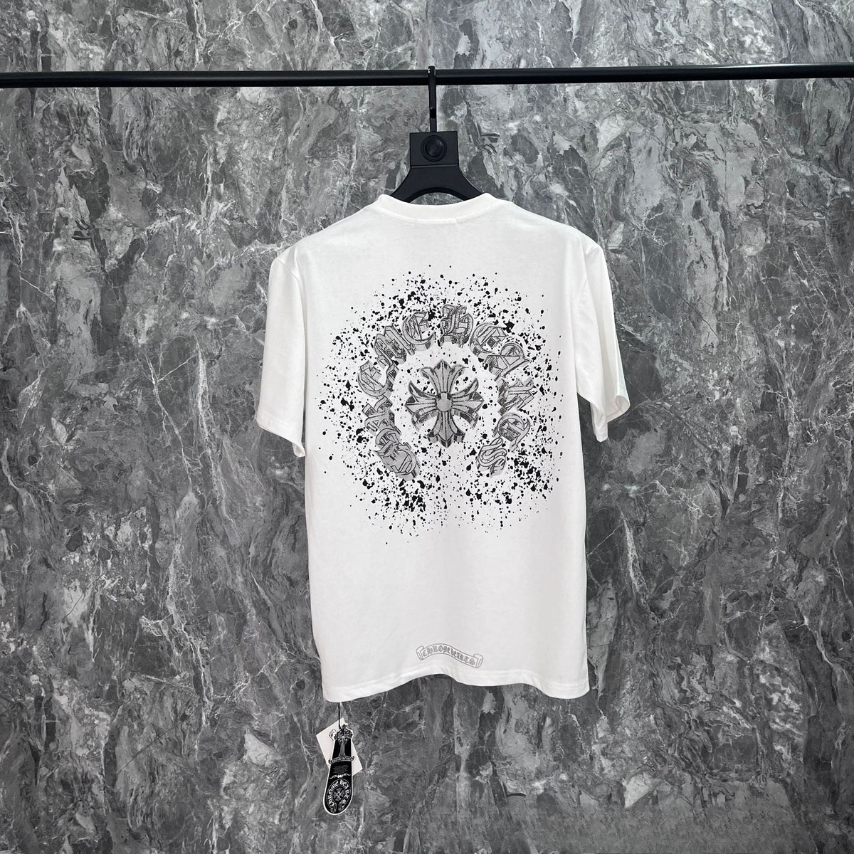 CHH Heart T Shirts Cross Print Short Sleeve T-Shirt Loose