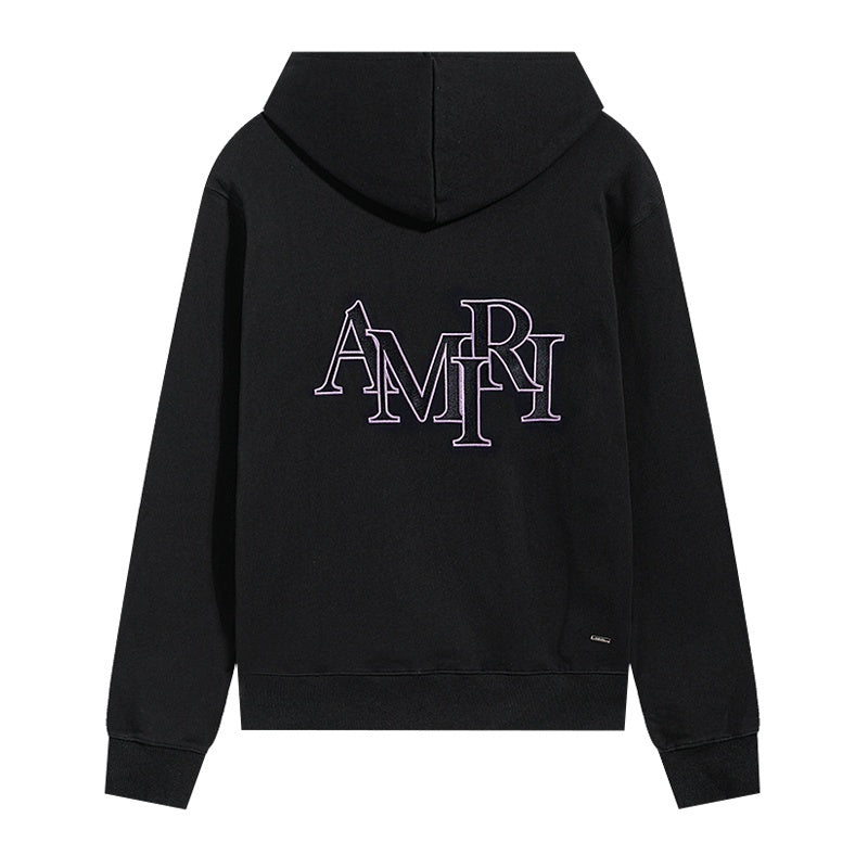 Amiri Hoodie Purple-outlined font