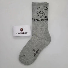 Bathing Ape Bape Socks ape head socks men and women medium tube towel bottom outdoor actual combat elite training sports basketball socks