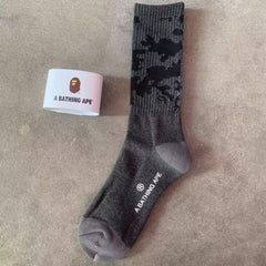 Bathing Ape Bape Socks ape head socks men and women medium tube towel bottom outdoor actual combat elite training sports basketball socks