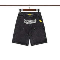 COUGH SYRUP Denim shorts Washable Rhinestones