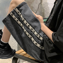 Men Jeans Summer Loose Straight Casual Shorts