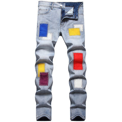Mens Fashion Jeans Colored patch 8831#