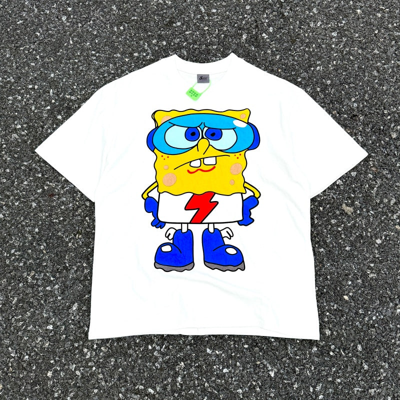 Unisex Vintage T Shirts CSF SpongeBob ¨C American vintage / West Coast hip-hop style fit. Features white-ink direct printing and a heavyweight, distressed wash finish. High-street short-sleeve tee with an unbeatable feel and texture.