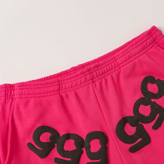 Sp5der Sweatpants Magenta with black lettering