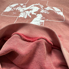 Unisex Vintage Hoodie [Heavy-Wash Faded Dark Red] Saint Cross Holy Limited Edition Distressed Hoodie ¡ª Featuring multi-area hand-distressing, custom fabric matched to the original in texture and color, and a heavyweight Asut enzyme-grind wash for