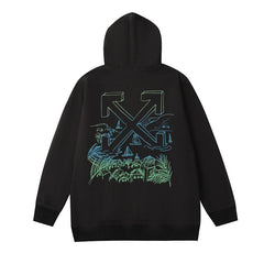 OW Village Sailing Arrow Pattern Hooded Sweater