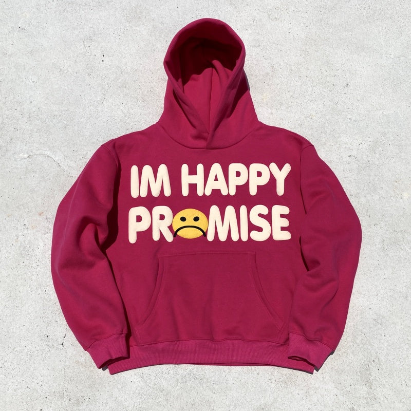 Unisex Vintage Hoodie CPFM CHO ¨C Charcoal Grey & Rose Pink ¨C Puff Print & Fleece-Lined