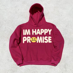 Unisex Vintage Hoodie CPFM CHO ¨C Charcoal Grey & Rose Pink ¨C Puff Print & Fleece-Lined