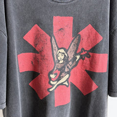 Unisex Vintage T Shirts Saint ¡Á Red Hot Chili Peppers Collaboration: Heavyweight 280g pure cotton fabric (post-wash weight), featuring vintage single-stitch and heaven-and-earth (blind stitch) construction, finished with a heavy enzyme-milled wash.
